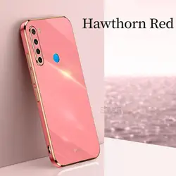 Luxury Soft Silicone Phone Case with Plating Finger Ring Holder and Stand for Redmi 9T (ZB Camellia Red)