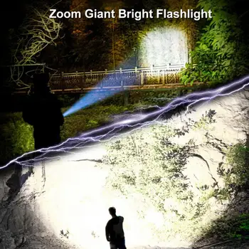 Powerful LED Flashlight Rechargeable USB 18650 Waterproof Zoom Fishing Hunting 100000 Lumens Tactical Flashlight LED Flashlight 5