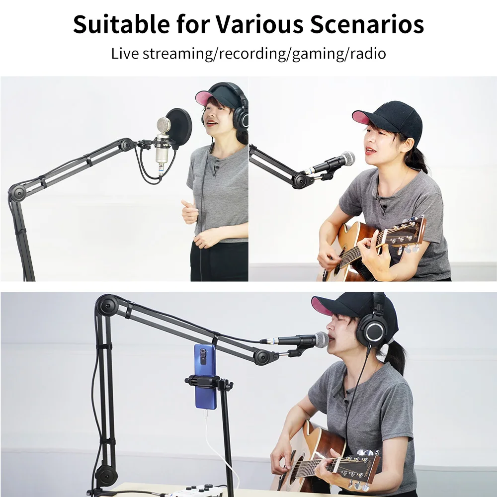 

GUITTO GMS-03 Desktop Microphone Stand Large-sized Adjustable for Dynamic/Capacitor Microphone