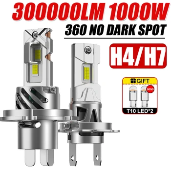 H7 H4 Car LED Headlight Bulbs – 6500K Canbus No Error LED Auto Fog Lamps, 12V High/Low Beam Wireless Plug & Play 1:1 Halogen Size 1
