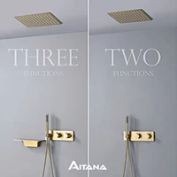 Black Shower Set bathroom constant temperature shower concealed ceiling waterfall faucet hidden into the wall ceiling shower 1