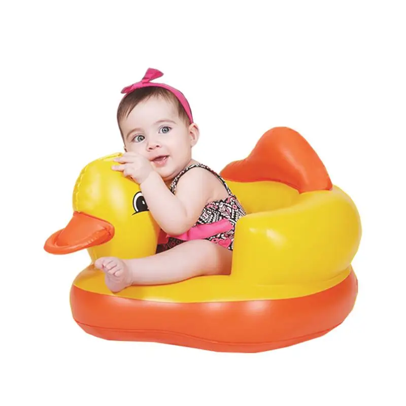 

Baby Blow Up Chair Waterproof Cute Yellow Duck Inflatable Seat Baby Sitting Support Cushion Back Support Protective Ergonomic