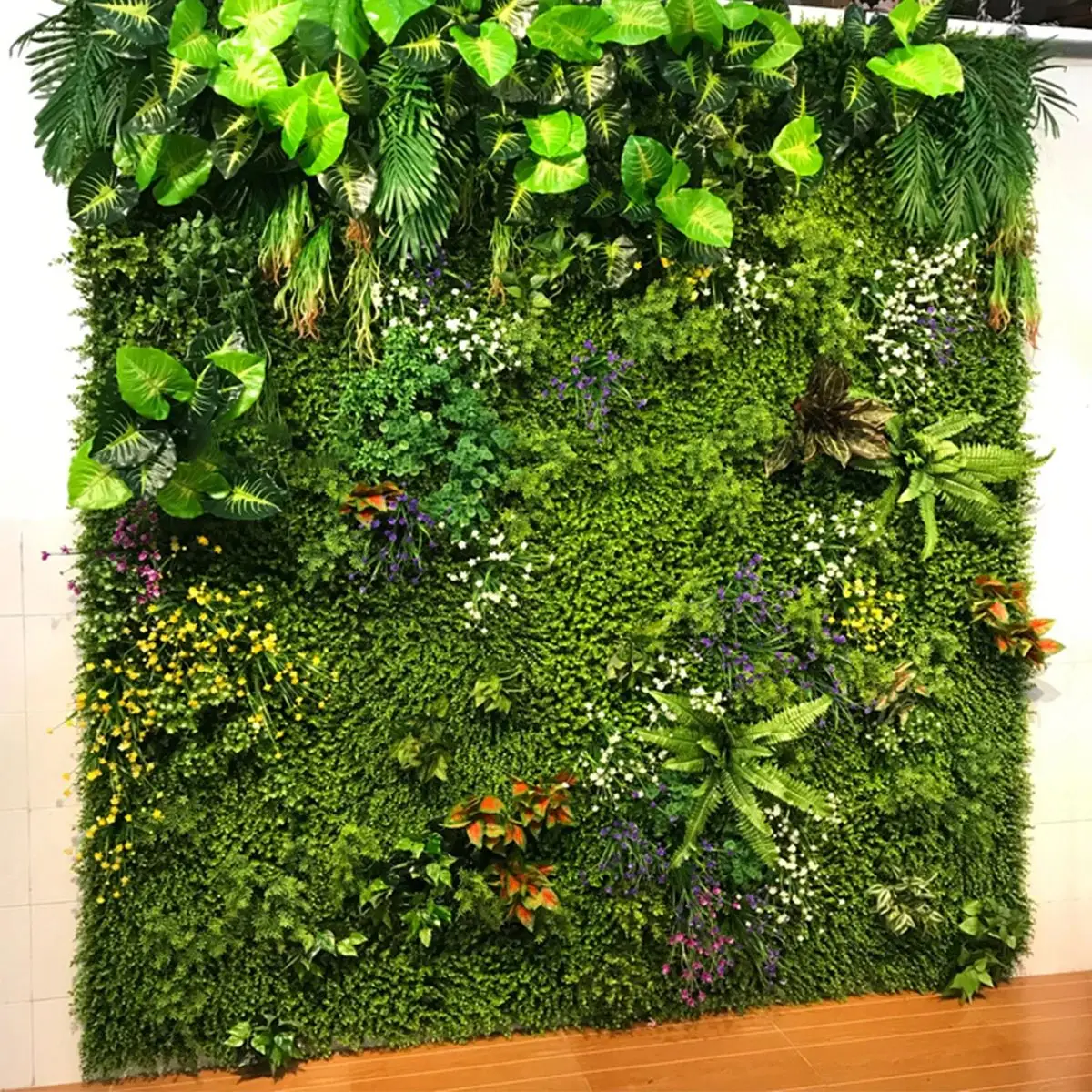 Artificial Plant Wall Reusable Grass Backdrop Wall Panel Plastic Green Plant Hanging Fencing Decor UV Protection For Home Garden