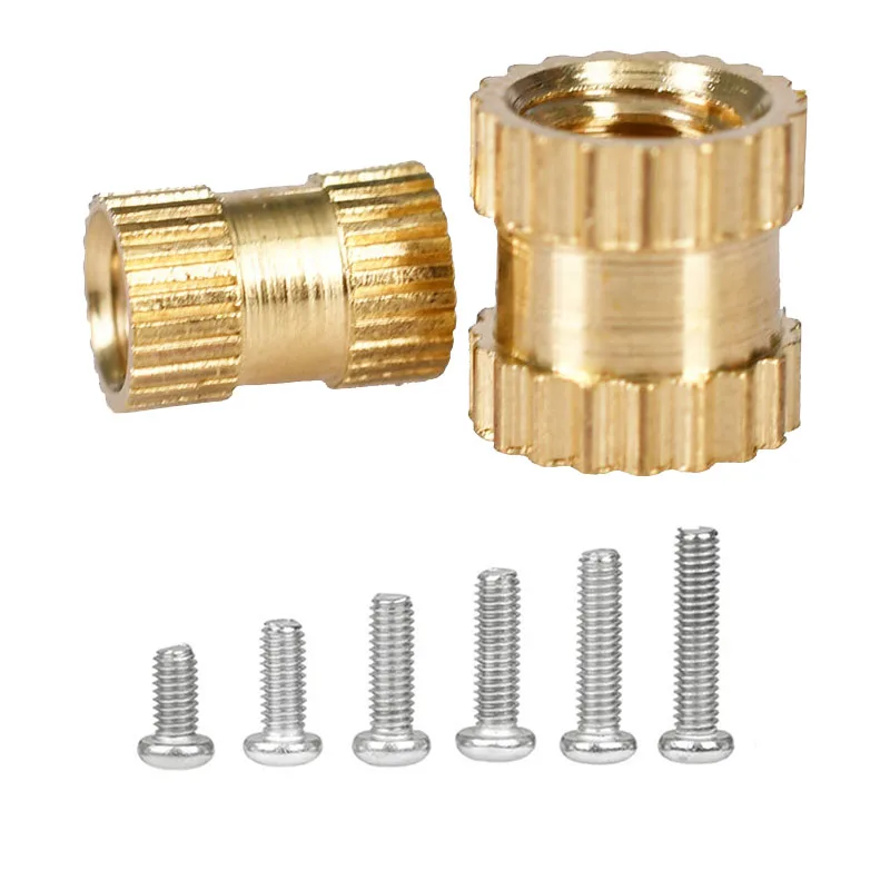 M1 M1.4 M1.6 M1.7 Hot Melt Knurled Embedded Copper Nut Stainless Steel Screw Heat Threaded Brass Insert Nut Bolt Set Kit Printer