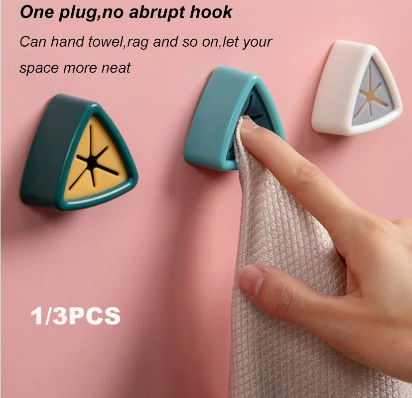 

Towel Storage Rack Laundry Cloth Rag Hook Non-perforated Storage Rack Clip Sucker Wall Bathroom Kitchen Accessories