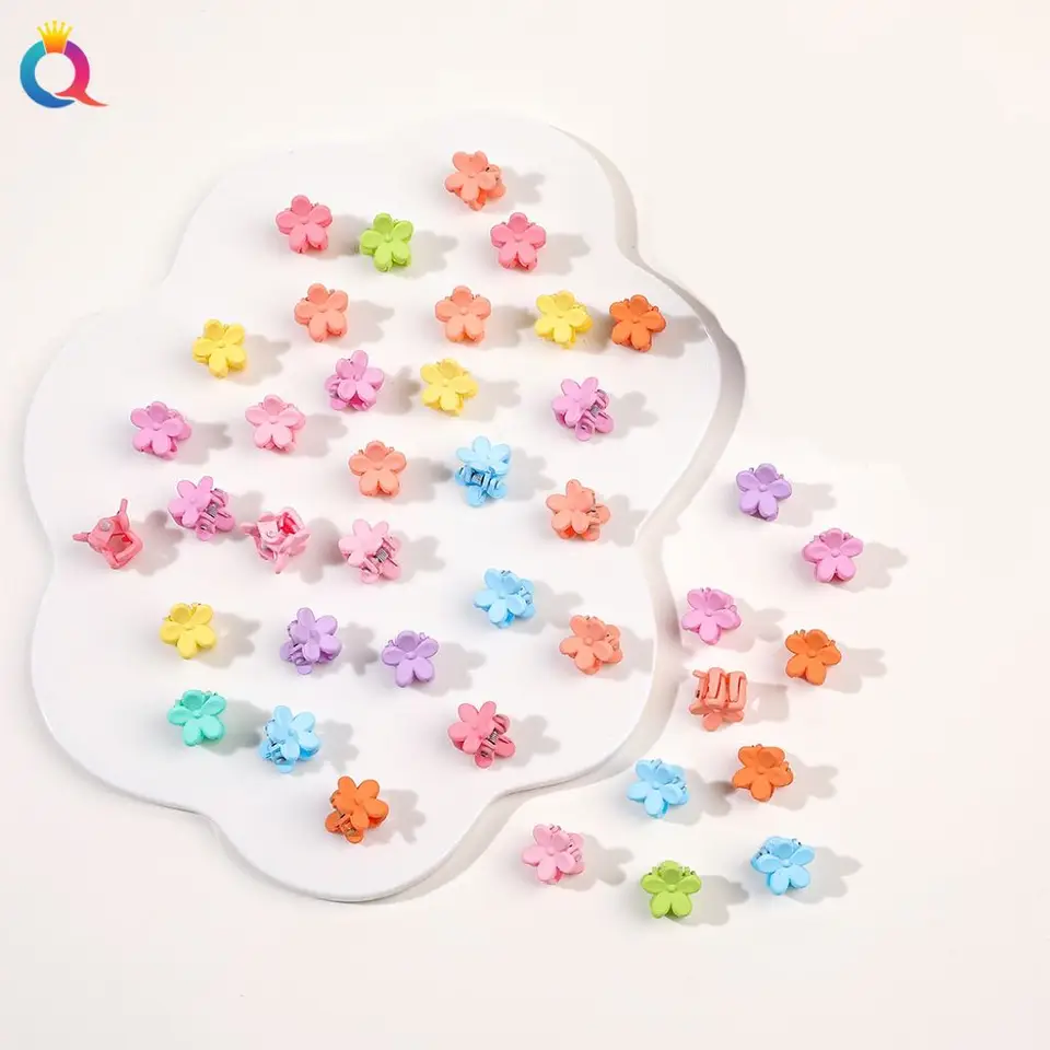 50Pcs Multi Color Flower Hair Clips for Girls