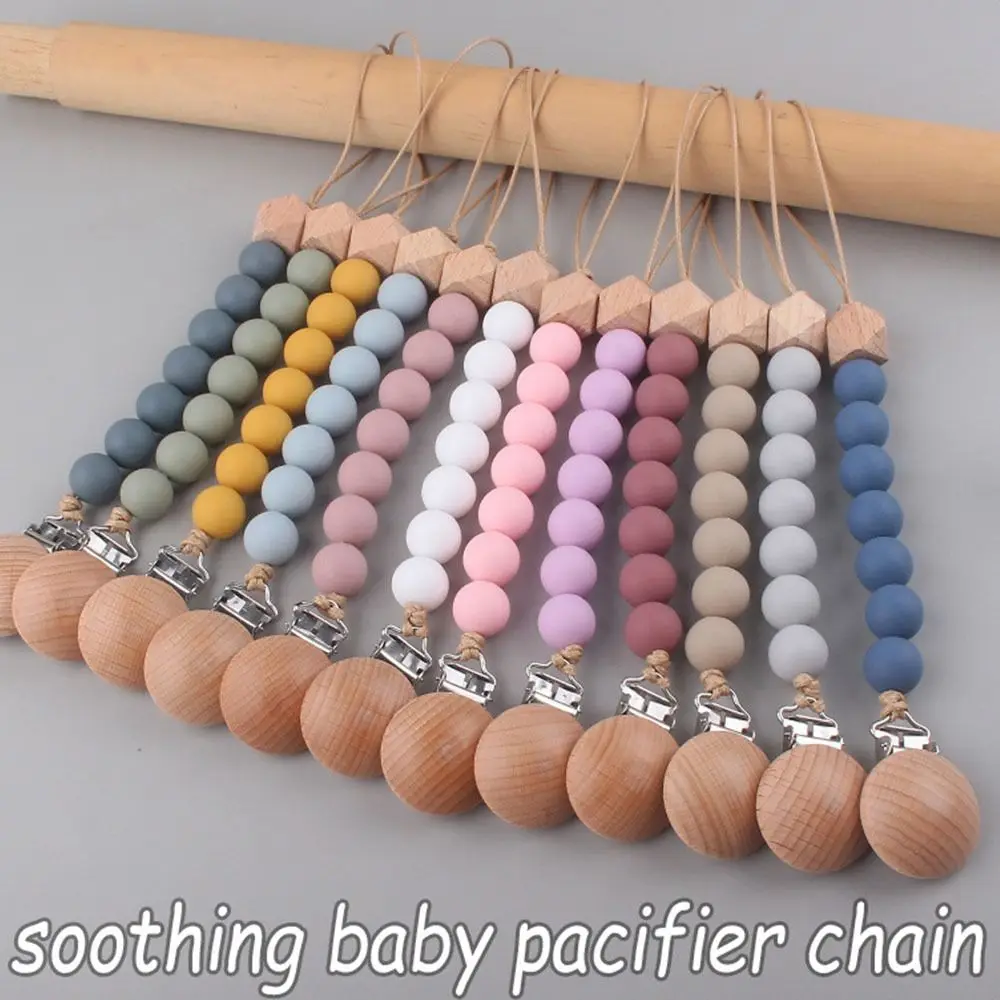 

Pacifier Clips Chain Silicone Beads BPA Free DIY Dummy Clip Holder Soother Chains Baby Teething Toys Chew Gifts
