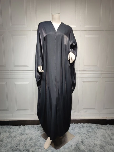 Elegant Eid Autumn Bat Sleeve Muslim Abaya Women Dress Modest Morocco Party Long Dress Islamic