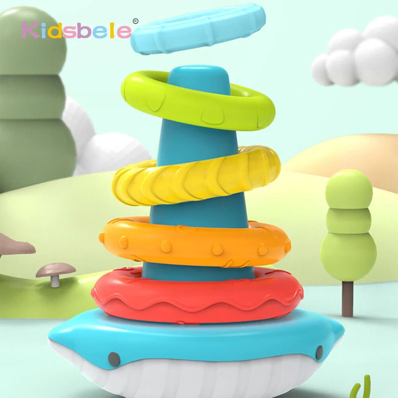 Baby Sensory Stacking Rings Montessori Toys Non-toxic Material Fun Stacking Toy Pyramidation Toy Sorting Tower