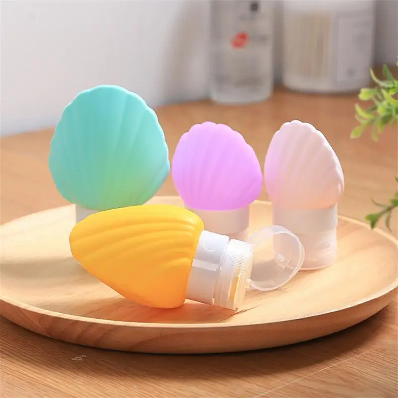 

40/90ml Shell Silicone Dispensing Bottle Portable Hotel Shampoo Travel Squeeze Lotion Dispenser Shower Gel Refillable Bottles