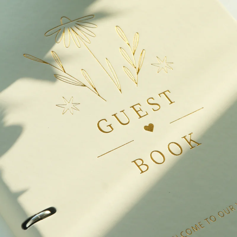 Loose Leaf Wedding Guestbook Hot Stamping Signature Guest Books A4 Marriage Anniversary Photo Album Wedding Keepsake