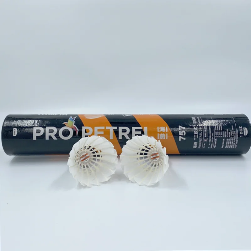12Pcs Pro Petrel 757 3in1 Training Goose Feather Shuttlecocks Birdies Badminton Outdoor Indoor Shuttlecock Sports Game