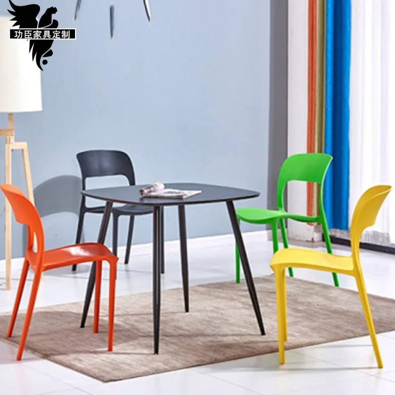 Tanio Nowoczesne krzesło stołowe, plastikowe krzesło stołowe, proste krzesło kawiarniane,