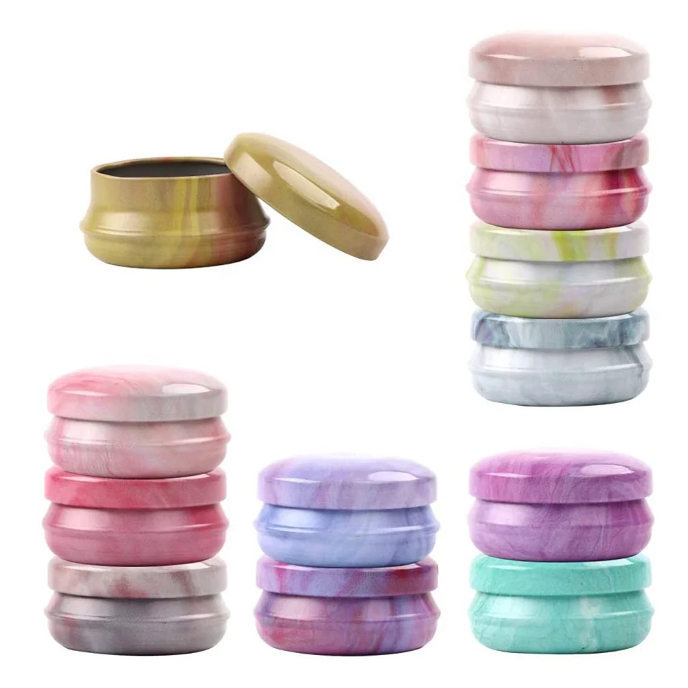 

12PCS Cans For Candles Empty Round Powder Case Lotion Container Tinplate Case Travel Storage Bottle Cream Box (Watercolor Style)