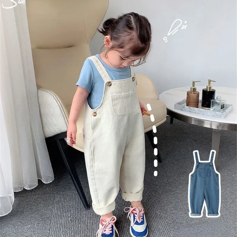 

2023 Jumpsuit For Girls Kids Spring Autumn Jeans Overall Dress Rompers Kawaii Overalls Denim Suspender Pants Fashion Children