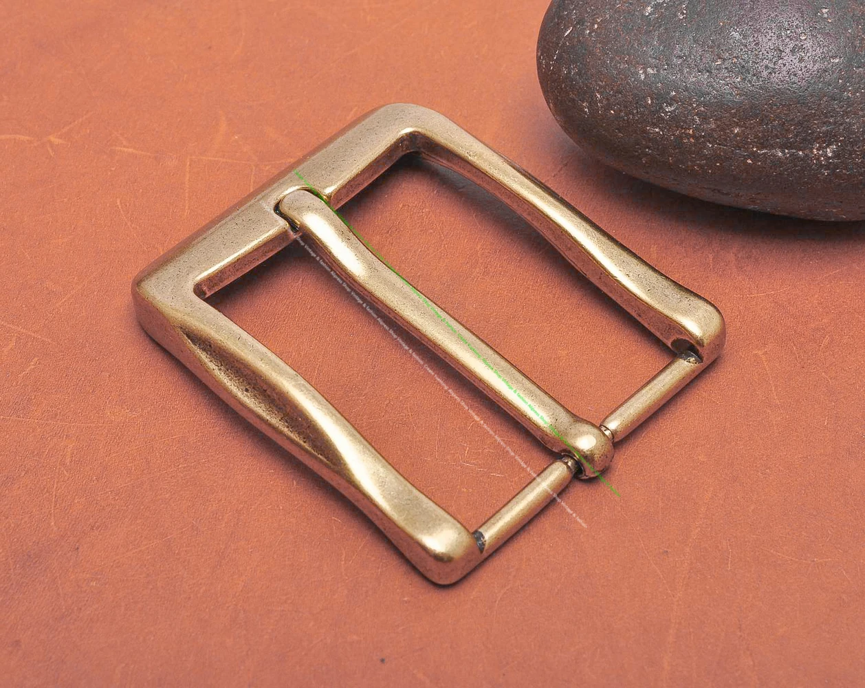 64*55MM (INNER 40 MM) Cool Solid Antique Brass Casual Men Single Pin Prong Leather Belt Buckle