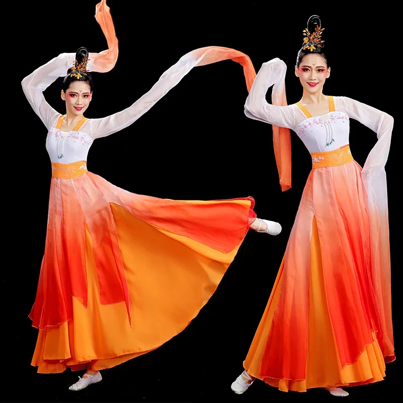 Costume Da Ballo Popolare Cinese Tradizionale Per Donna Costumi Nazionali Eleganti Antichi Fan Ombrello Hanfu Abbigliamento Abbigliamento Pratica