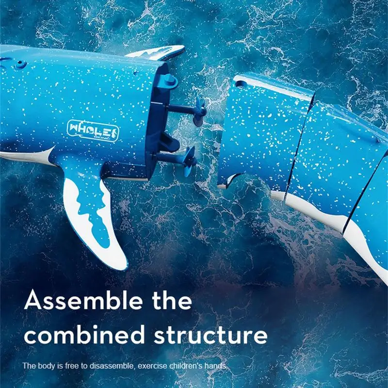 RC Simulation Whale Spray Water Toy Electric Shark Boat Double Helix Diving Outdoor Children's Toys