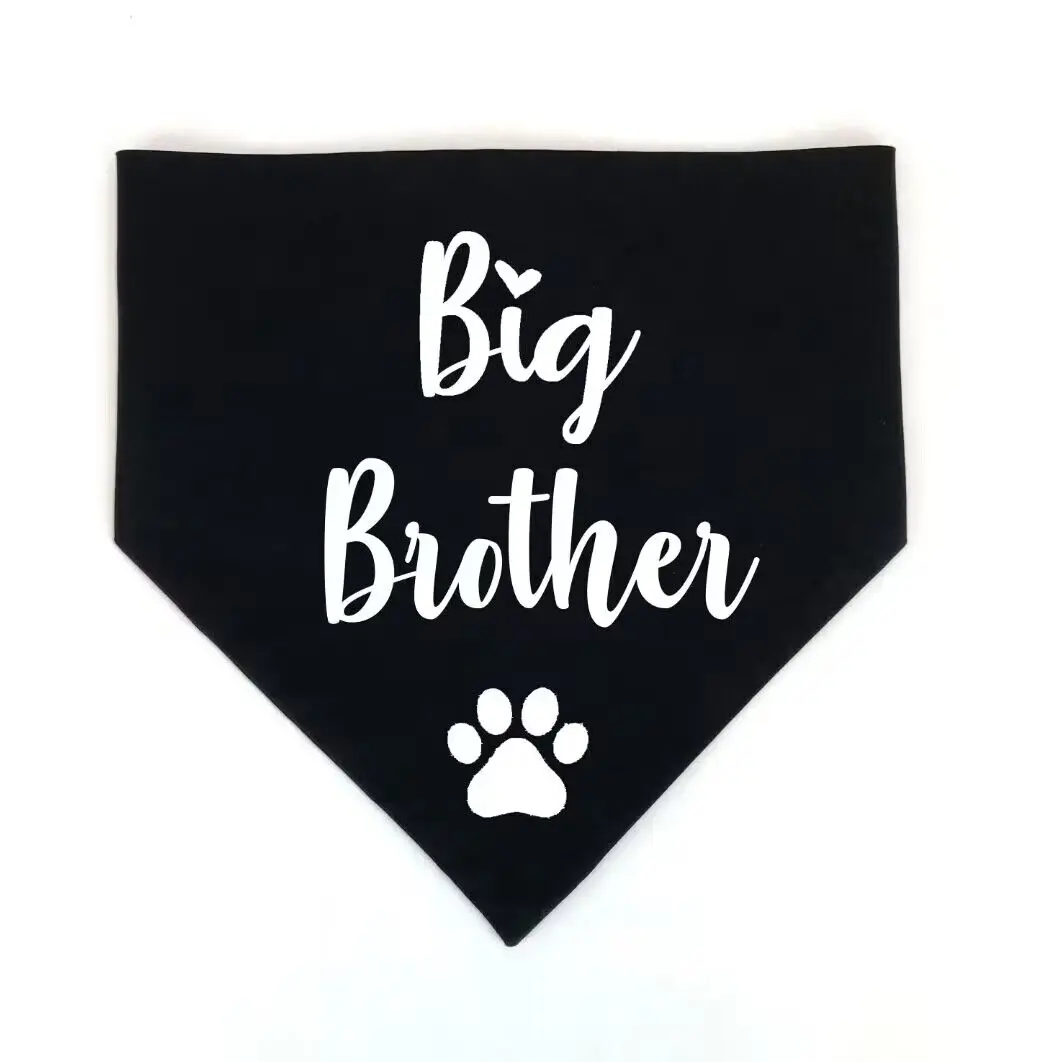 Hondenbandana Zwangerschapsaankondiging Grote Broer Grote Zus Baby Onthult Zwart Witte Bandana Voor Honden