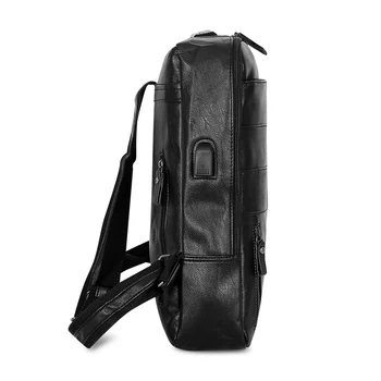 USB Charging Men PU Leather Backpack Large Laptop Backpacks Male Mochilas Retro Schoolbag For Teenagers 2 USB Charging Men PU Leather Backpack Large Laptop Backpacks Male Mochilas Retro Schoolbag For Teenagers