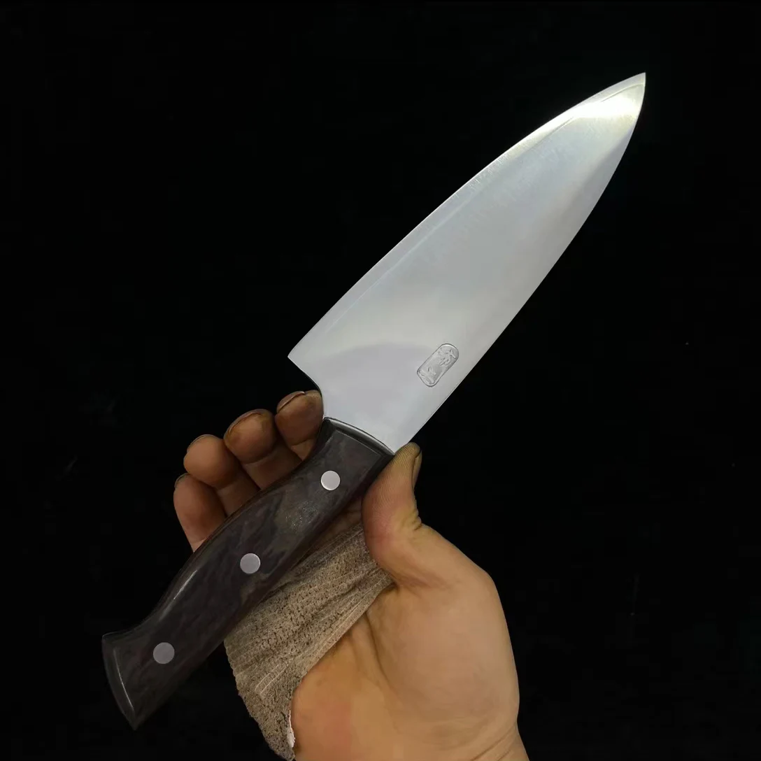 

8 Inch Chef Knife 3 Layers BG42 Aviation Special Steel Blade Razor Sharp Cleaver Slicing Handmade Forged Longquan Kitchen Knives