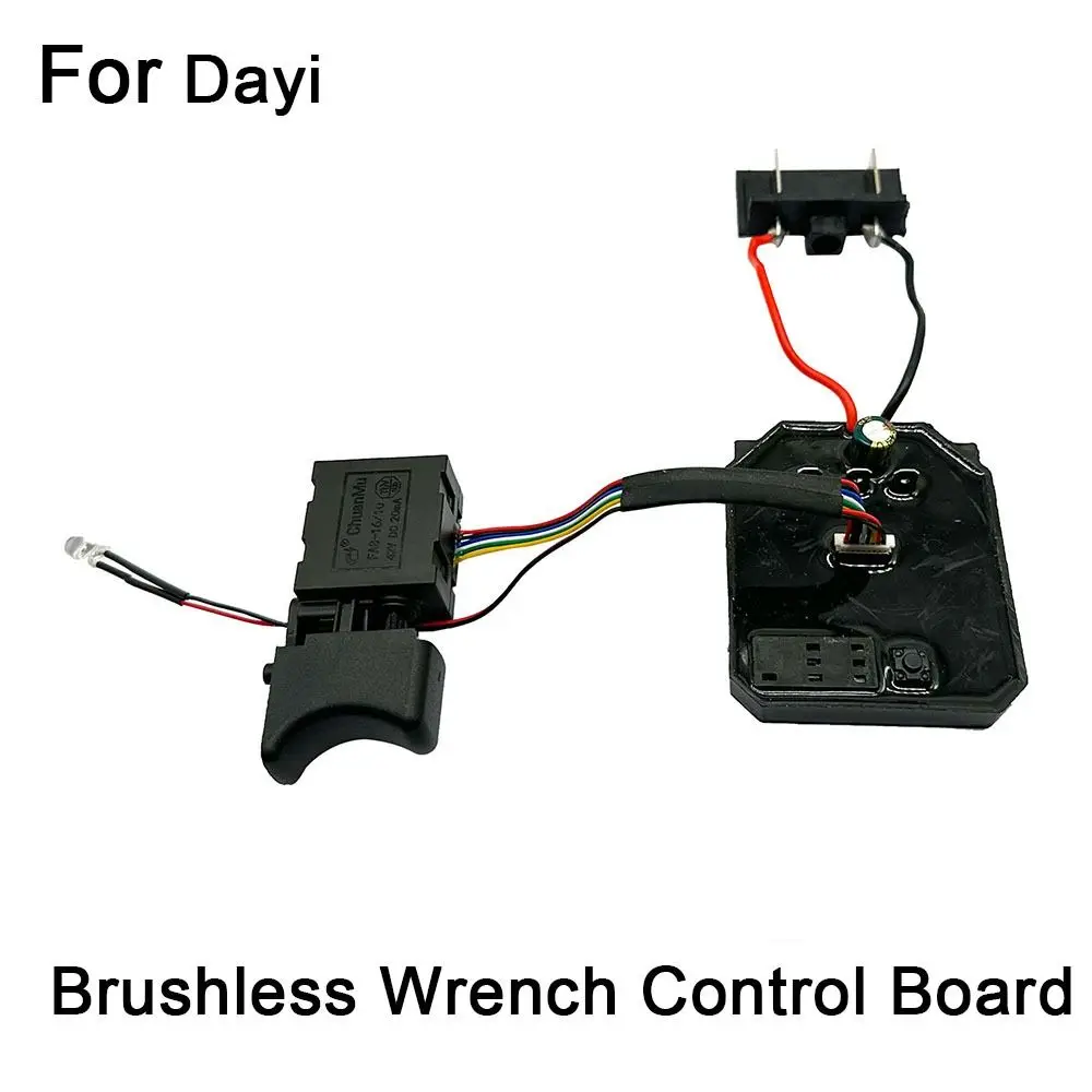 New Black Electric Wrench Controller Board 8 Wire Switch Speed Switch Brushless Lithium 18-21V Wrench Switch Set for Dayi