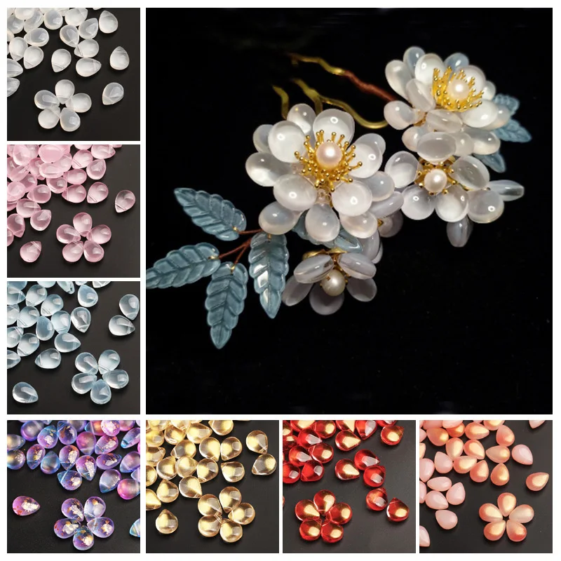 10pcs 10x12mm Flat Teardrop Shape Lampwork Crystal Glass Loose Pendants Beads Lot For Jewelry Making DIY Crafts Findings