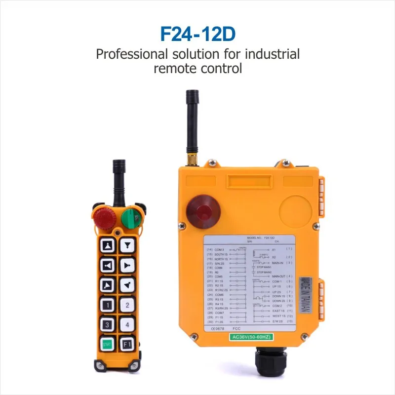 

TELECRANE F24-12D Industrial Radio Wireless Crane Hoist Remote Control Switch 36V 220V 380V 12 Channel Double Speed