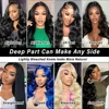 13x6 Body Wave Lace Front Wigs Human Hair Pre Plucked 180 Density HD Transparent Lace Frontal Wigs Human Hair for Black Women 3