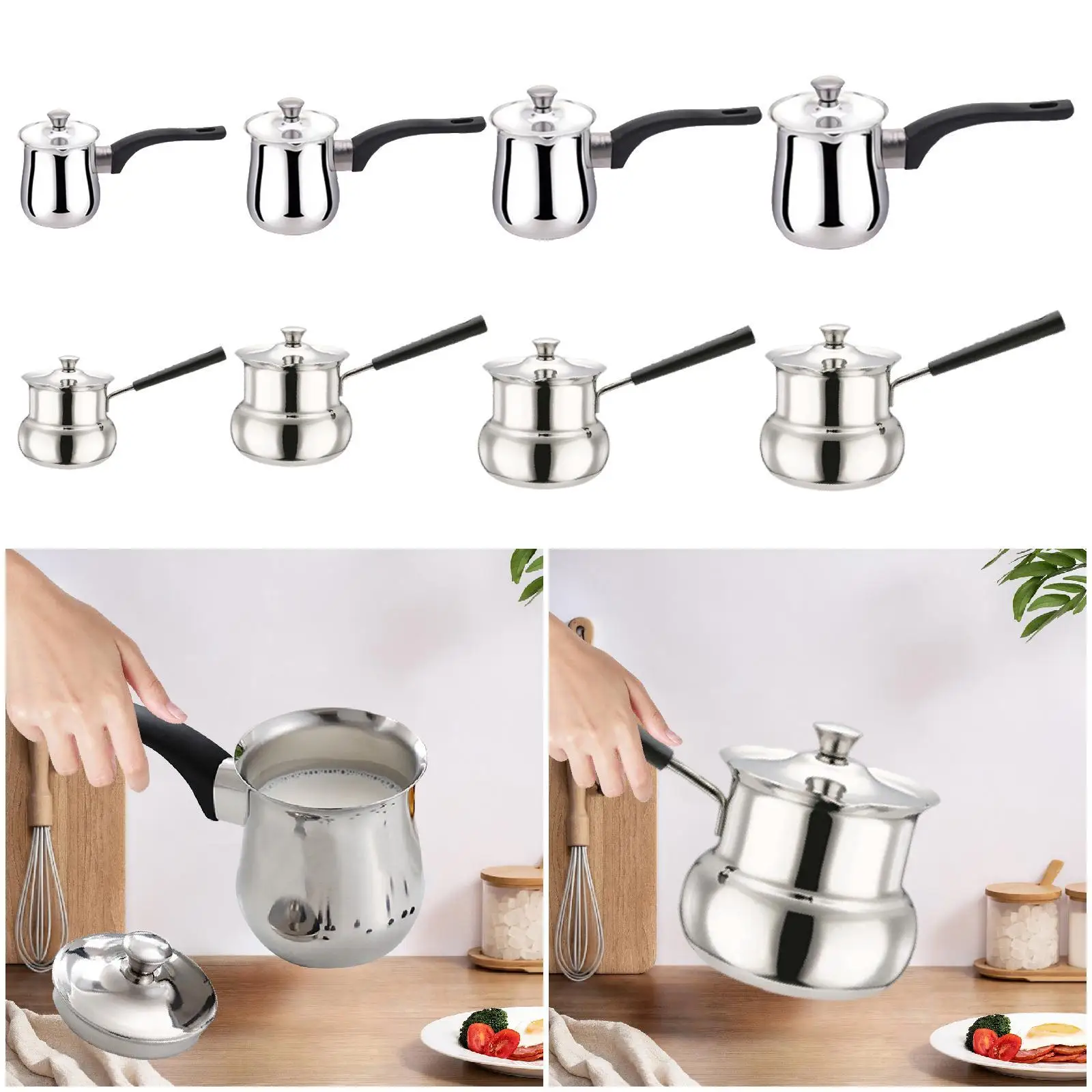 Coffee Pot with Handle Butter Melting Pan Milk Butter Warmer Pot Coffee Maker for Camping Home Kitchen Office Restaurant