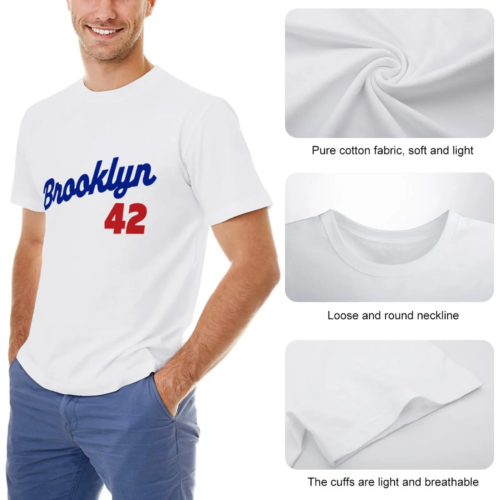 Brooklyn Dodgers 42 T-ShirtBrooklyn 42 T-Shirt graphic t shirts summer  clothes black t shirt plain white t shirts men - AliExpress