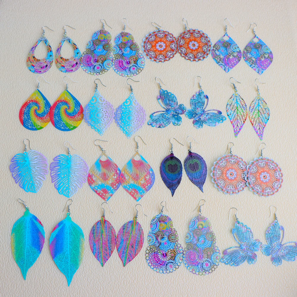 10/20Pairs Hip Hop Ohrringe Edelstahl Schmetterling Anhänger Ohrringe Männer Frauen Geometrische Hängende Ohrring Schmuck – Detail 33
