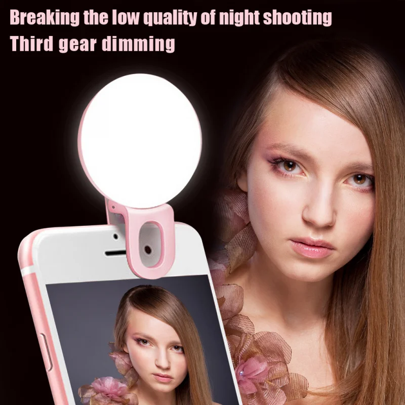 Portatile Mini Selfie Ring Light Clip-On Selfie Fill Light Usb Ricaricabile Batteria Regolabile Led Fill Light Per Telefono Cellulare