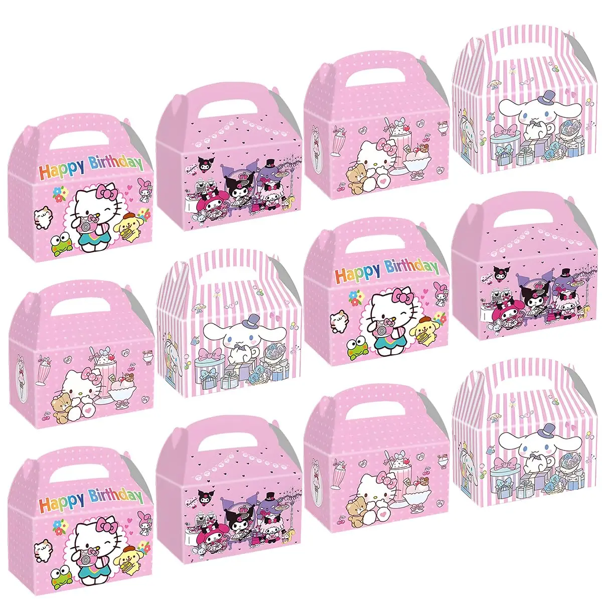 

12 шт., бумажные коробки для конфет «Hello Kitty»