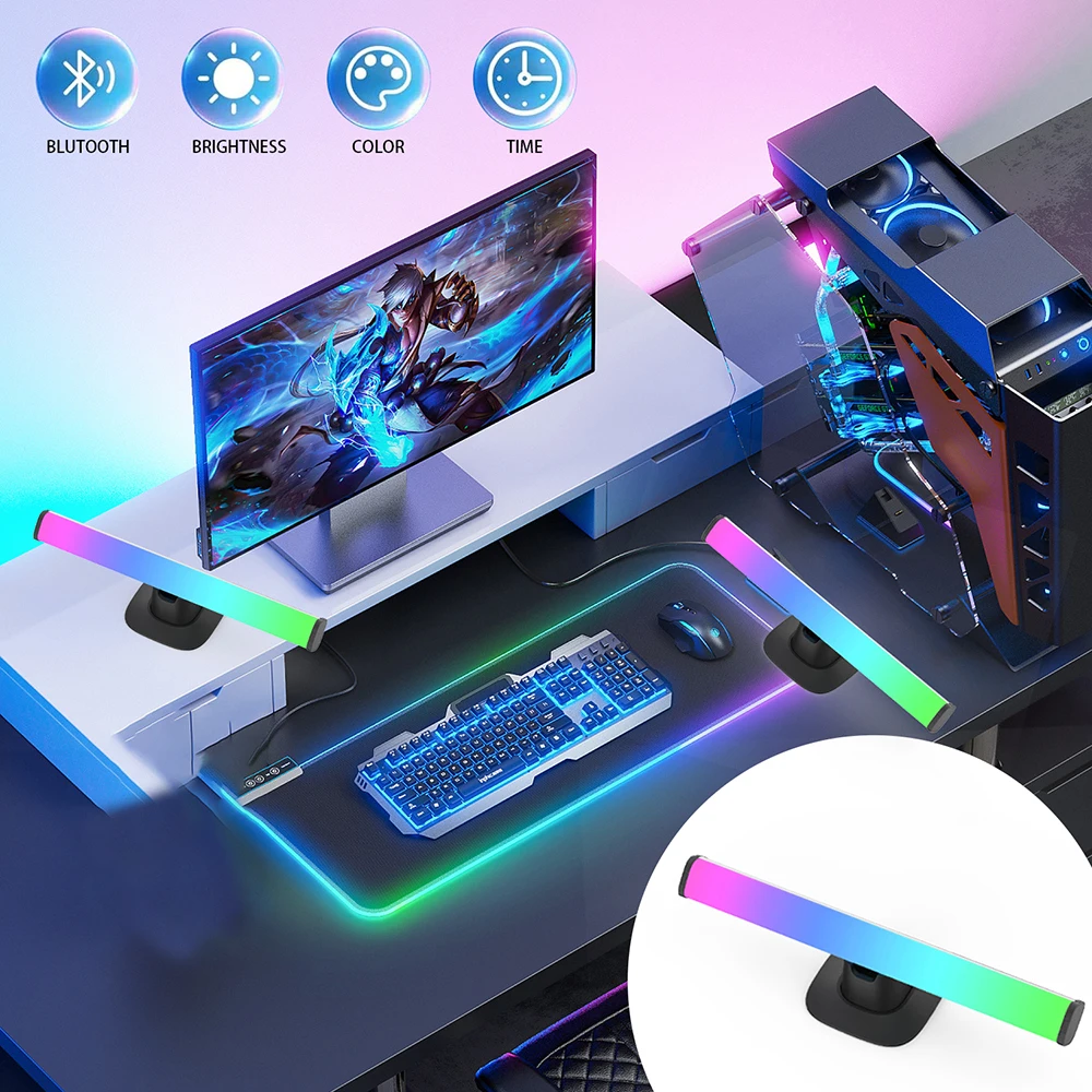 LED Atmosphere lights Wiscolor WIFI RGB Bluetooth Connection Lntelligent Software Control Desktop Game Light Decorative Light 3