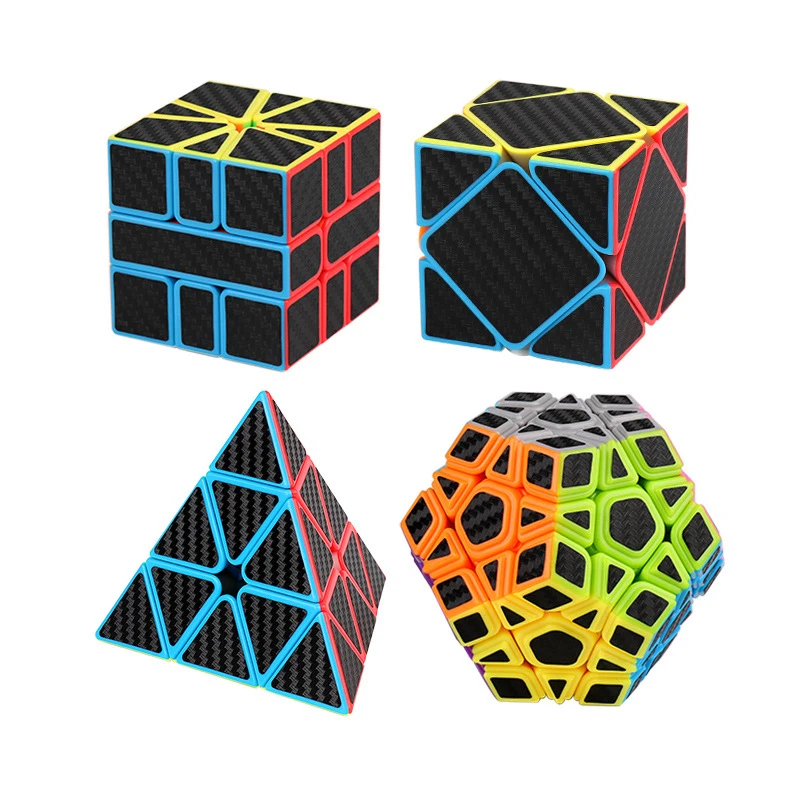 Mo Yu Cube Carbon Fiber Stickers Magic Cube 2x2 3x3 4x4 5x5 Twist Pyramid Mirror Speed Cubo Magico Puzzle Crazy Toys  Educ Toy