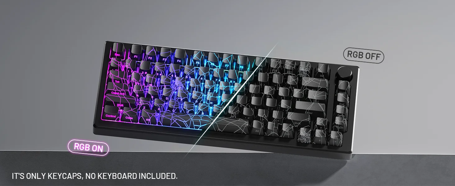 XVX Spider Web Version Pattern Shine Through OEM Profile IMD-Tech Keycap Set Black Keycaps( only keycaps)118 Keys 18 S1b829dae1682463c83ba4b388b52c9ad8