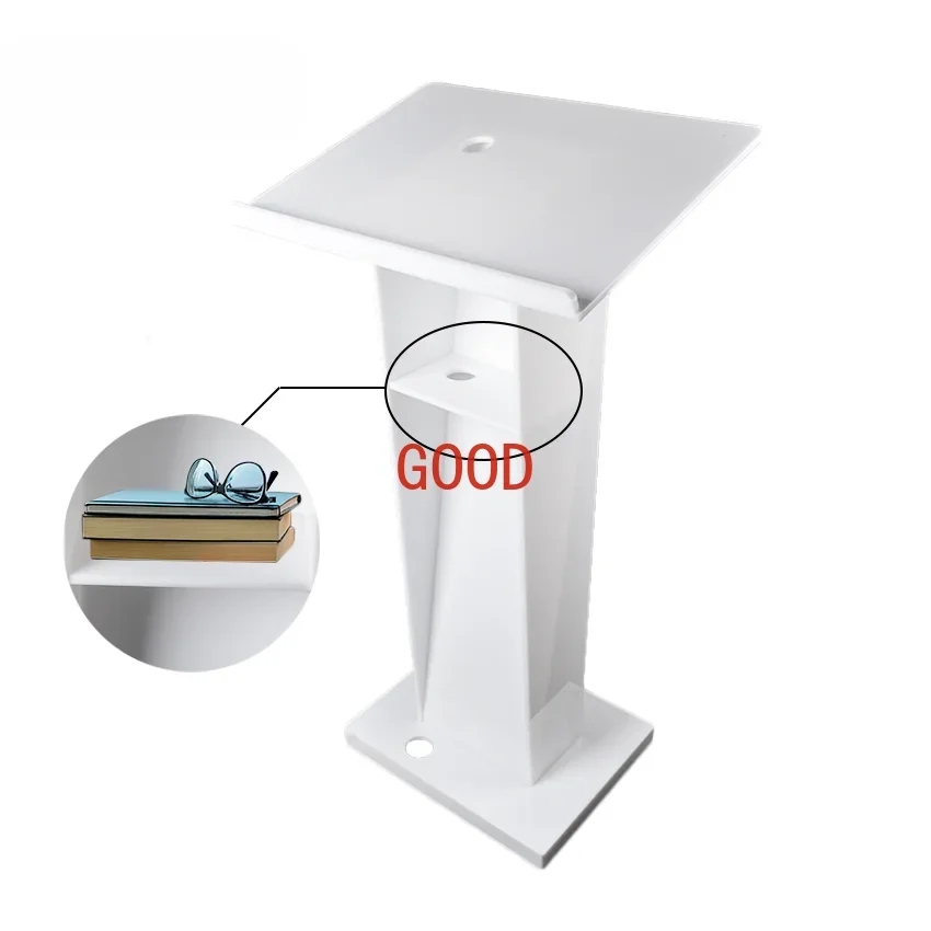 Transparent Acrylic Podium With White Acrylic Front Panel 43.4" Tall Pulpit Senior Lectern Easy Assembly Atril Color Options