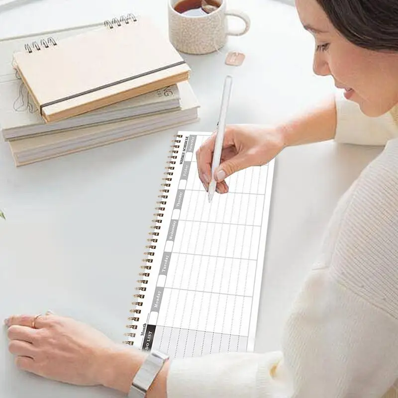 Notebook For Weekly Planner 12X5Inches 60Pages Journal Notebook Weekly Planner Notepad Thick Paper Hardcover Weekly Notebook