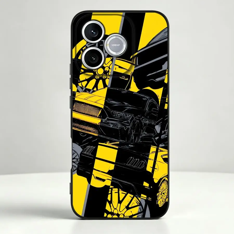 Vibrant Yellow Red Car Design Phone Case Cover