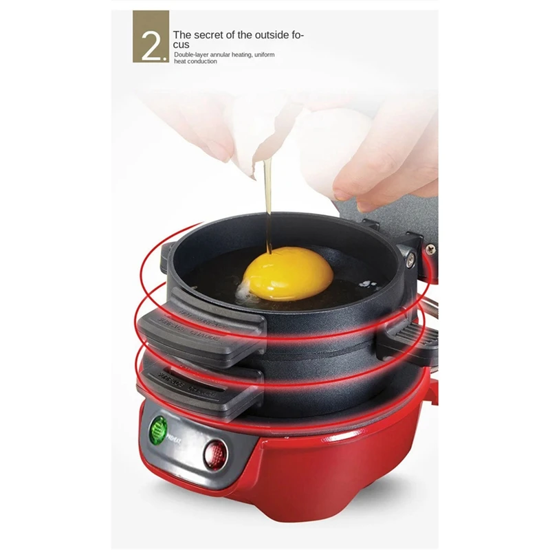Burger Press Hamburger Patty Maker Non-Stick Multifunction Hamburger Omelette Steak Breakfast Sandwich Machine EU Plug Durable 5
