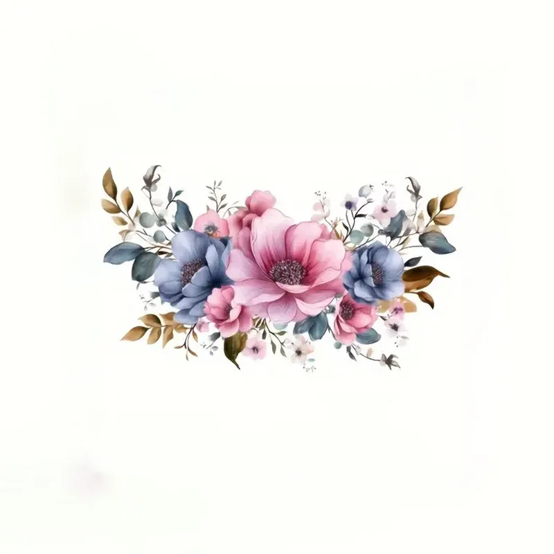 Floral Toilet Stickers Decoration for Living Room, Bedroom, and Home Decor Flowers Wall Decals Self-Adhesive