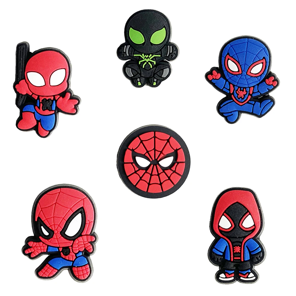 Single Sale 1pcs Spiderman PVC DIY Shoe Crocs Decorations Charms