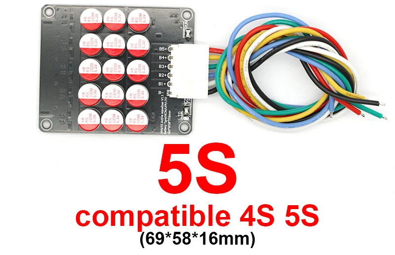 thumbnail image 1 of Placa equilibradora ecualizadora activa de batería de litio Lifepo4 LTO de 1A, 3A, 5A y 6A, condensador 3S, 4S, 5S, 7S, 8S, 10S, 16S, 20S, BMS, 1 of 5