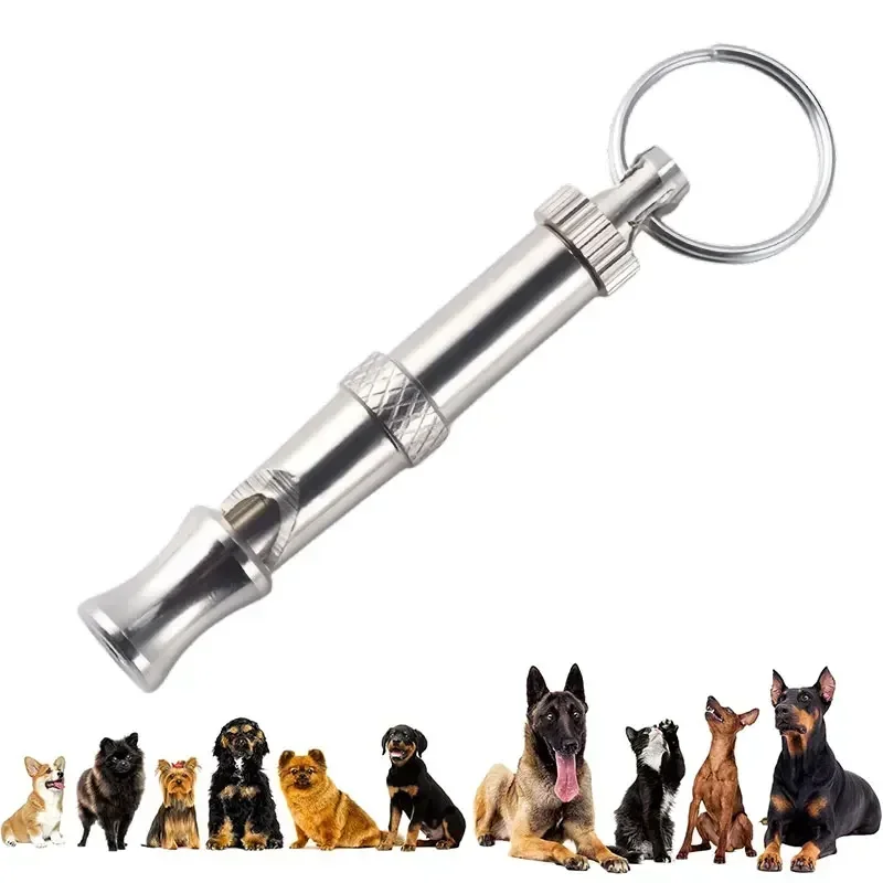 1/2Pcs Dog Whistle To Stop Barking Adjustable Sound Pitch With Keychain Professional Recall Pet Puppy Cat
