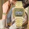 Elegant Digital Watch For Women Gold Silver Stainless Steel Business Ladies Electronic Wrist Watches Man Clock Zegarek Damski 1