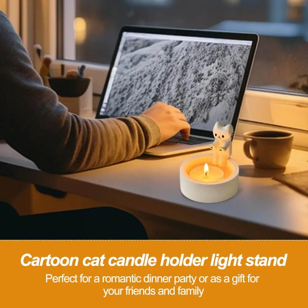 

Candle Container Cute Cartoon Cat Candle Holder for Home Decoration Scented Light Stand Gift for Cat Lovers Women Candle Holder