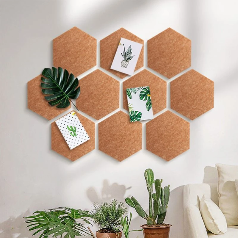 

Creative Hexagonal Wall Stickers 10 Pieces Living Room Background Decoration Photo Show Shool Office Decor Artwork Display Board