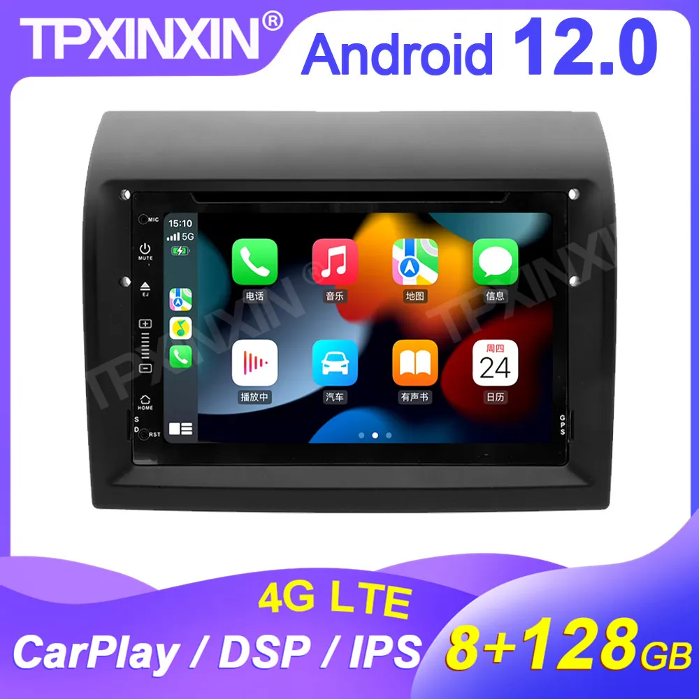 2 Din 8Gb + 128Gb Per Fiat Ducato Android 12 Autoradio Lettore Gps Unità Principale Lettore Audio Video Carplay