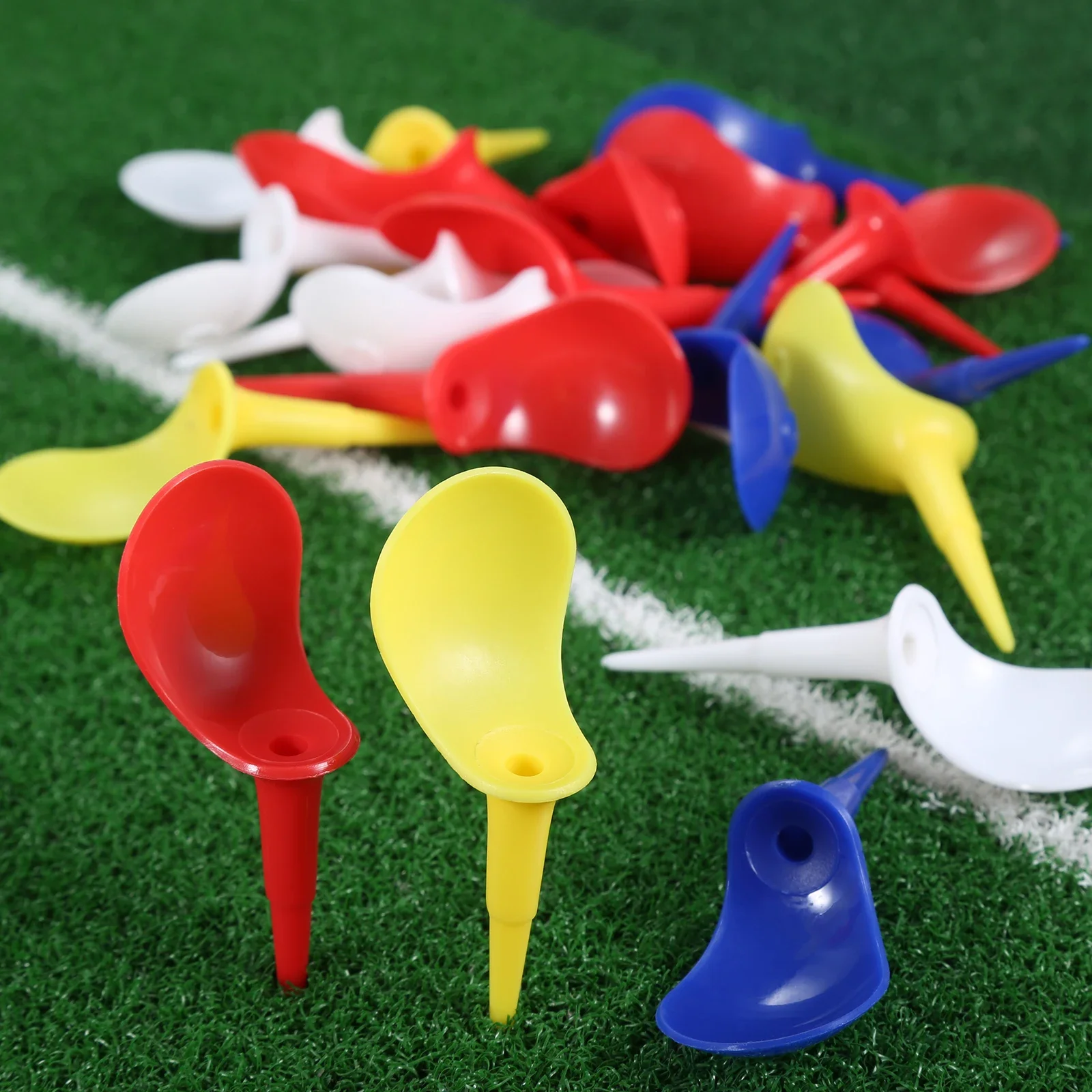 30 Pcs 83mm Plastic Golf Tee Tees Holder Replacement Driving Range Hitting Trainer Club  Training Tool Accessories Random Color